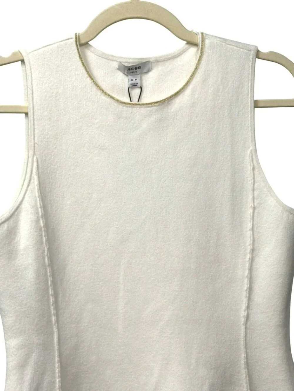 New Reiss Nilo Knitted Midi Dress in Ivory Medium Petite - Picture 7 of 11